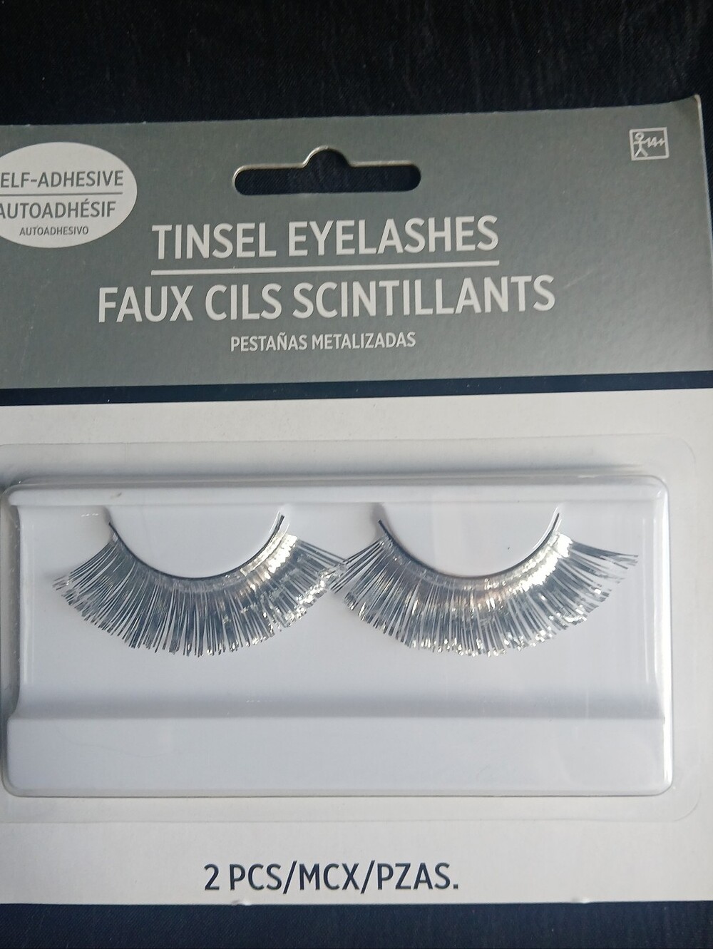 Amscan Silver Tinsel Self-Adhesive False Eyelashes